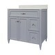 preview thumbnail 20 of 109, Vail 37" Bathroom Vanity with Cultured Marble Top Sink w/ Backsplash in White with White Basin