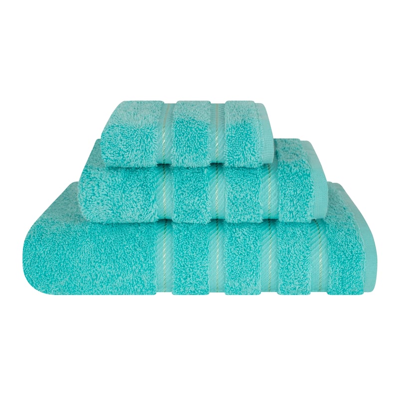 American Soft Linen 3 Piece, 100% Genuine Turkish Cotton Premium & Luxury Towels Bathroom Sets - Turquoise