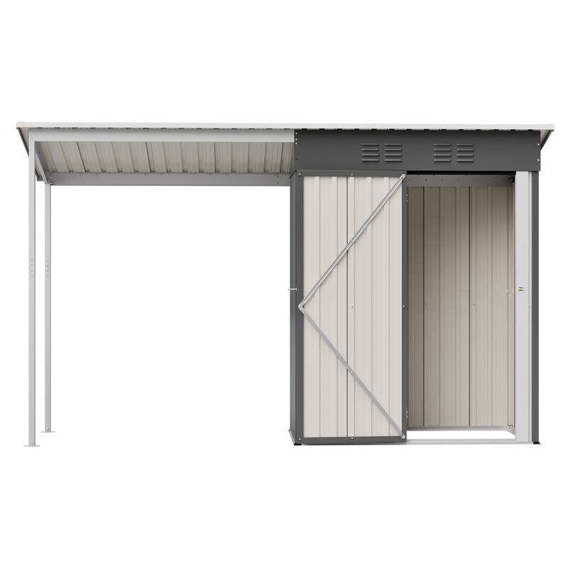 GDFStudio - Lucas All-Weather Outdoor Heavy Duty Metal Storage Shed with Robust Construction and Easy Assembly