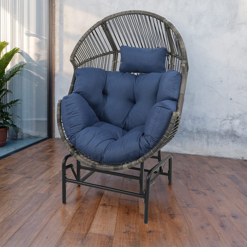 Outdoor Oversized Gilder Egg Chair with Cushion - Only Egg Chair - Blue