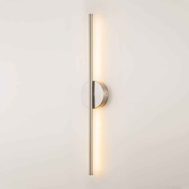 1-Light Black/ Gold/ Nickel Modern Long Linear Strip Wall Sconce Dimmable LED Bathroom Vanity Light