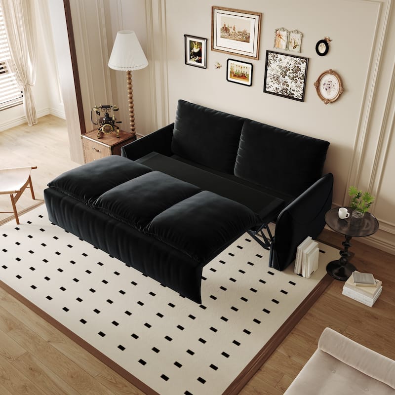 3-Seat Convertible Sleeper Sofa Bed with 2-in-1 Pillow & Blanket Set