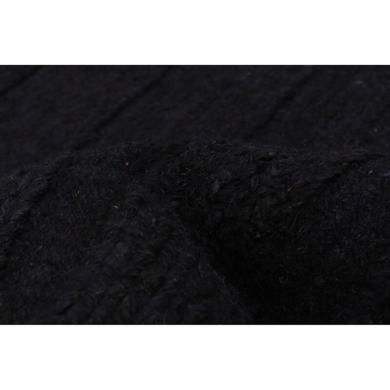 ECARPETGALLERY Flat-Weave Natural Navy Wool Tapestry Kilim - 6'8 x 6'6