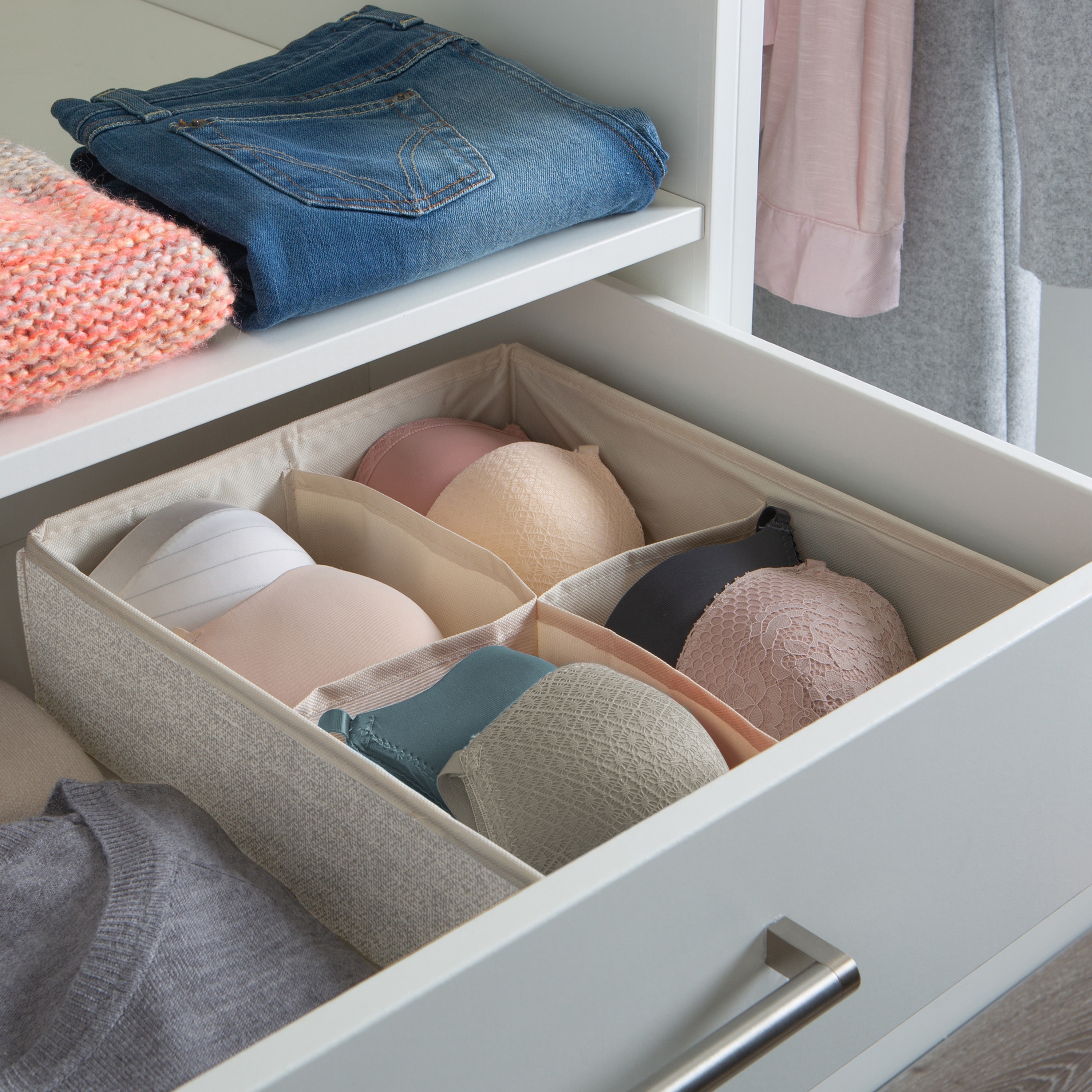 Simplify 4 Compartment Drawer Organizer in Faux Jute - 14