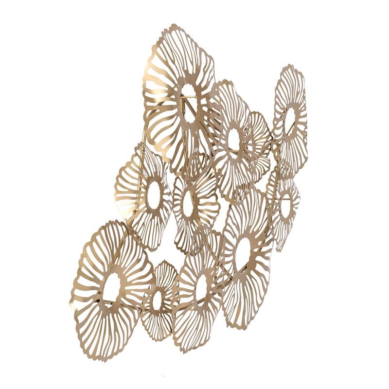 Modern Gold Iron Art Wall Decor with Open Circular Shape, for Office Beach Sunroom and Chic Living Room