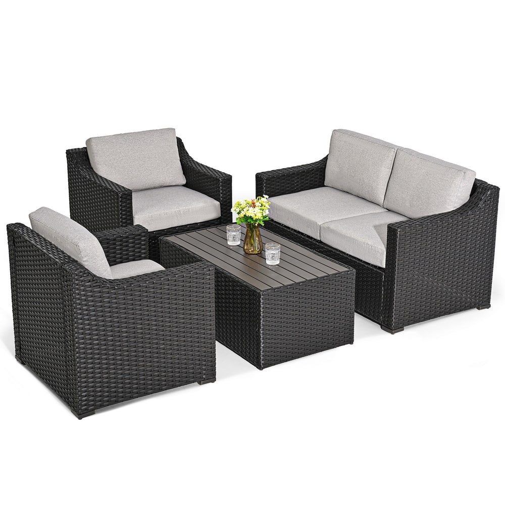 4 Piece Patio Sectional Conversation Set