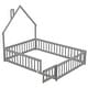 preview thumbnail 16 of 25, Full Size Pine House-Shaped Headboard Floor Bed with Fence