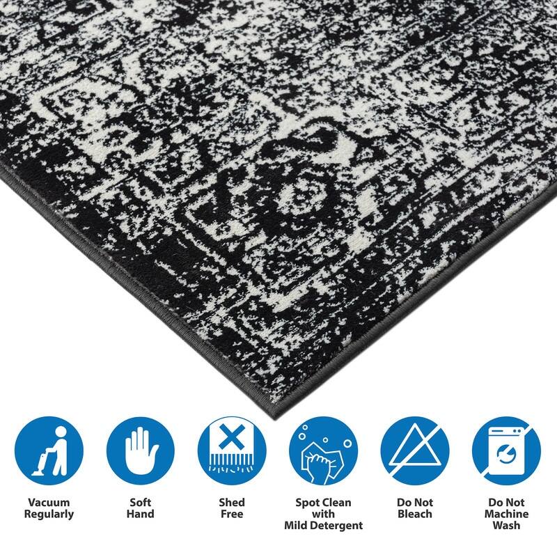 Distressed Vintage Persian Woven Area Rug - 8'x10'