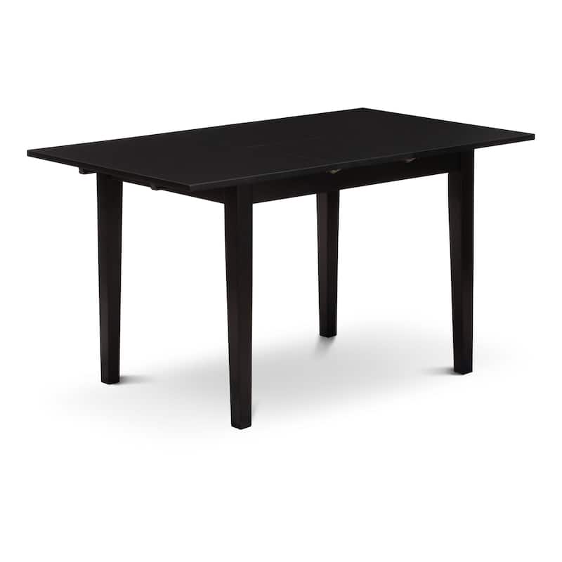 East West Furniture Kitchen Table Set- a Dining Table with Butterfly Leaf and Upholstered Chairs, Black (Pieces Options)
