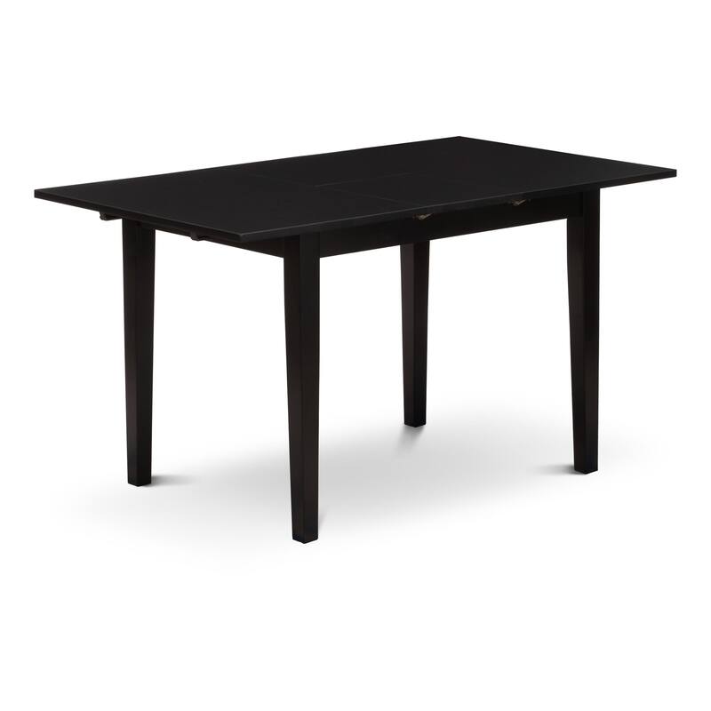 East West Furniture Kitchen Table Set Includes a Rectangle Dining Table and Upholstered Chairs, Black (Pieces Options)