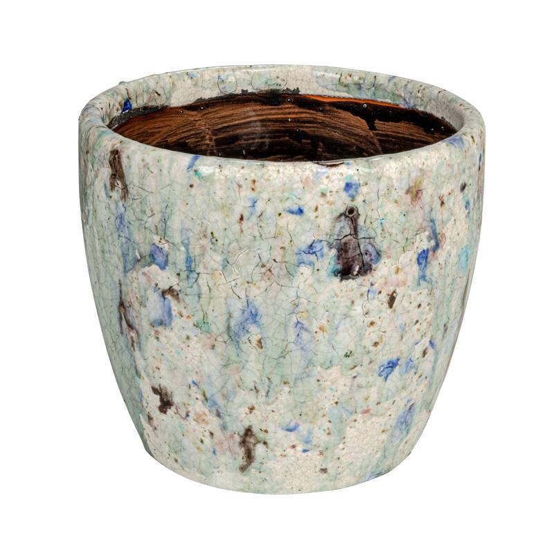 Terra-cotta Planter with Crackle Glaze