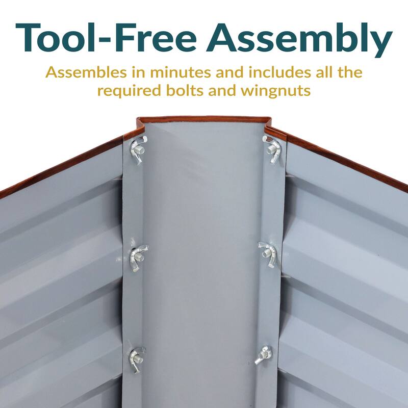 Sunnydaze L-Shaped Galvanized Steel Raised Garden Bed