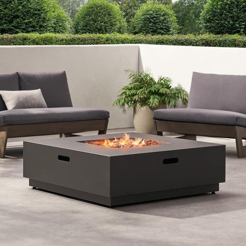 39 in. W x 39 in. D x 13 in. H Square Propane Burning Outdoor Fire Pit