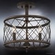 preview thumbnail 3 of 5, Luxury French Country Semi-Flush Ceiling Light, 14.5"H x 15"W, with Shabby Chic Style, Parisian Bronze Finish