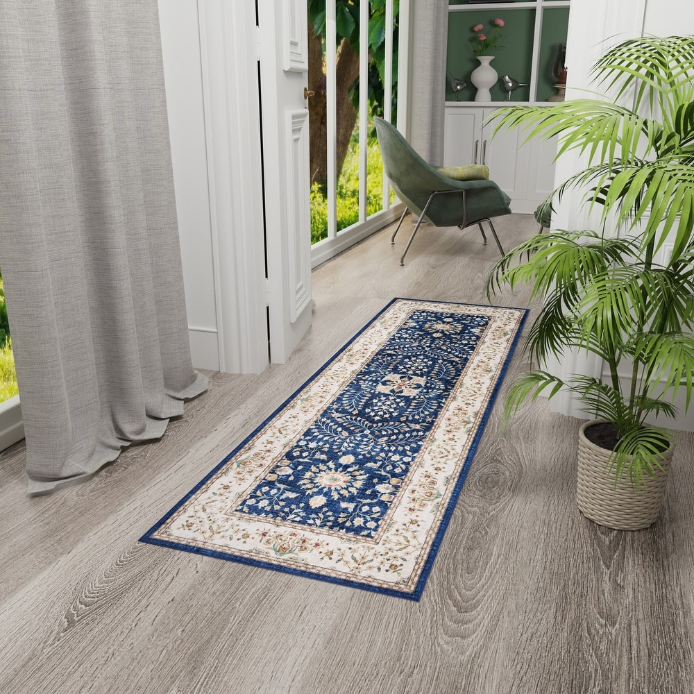 Everyday Chic by HGTV Soft Flannel Zero Pile Printed Non-Slip Machine Washable Indoor Area Rug