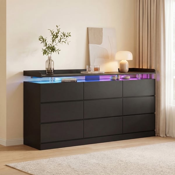 Modern LED Acrylic Column Dresser with Outlet - Bed Bath & Beyond