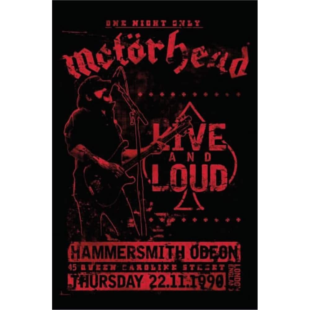 Motorhead's Live and Loud Hammersmith Odeon London Art Poster - 24 x 36 Inch