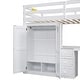 preview thumbnail 9 of 7, Twin Size Loft Bed with Wardrobe, Desk, Drawers, and Open Storage Cabinet, Space-Saving Multi-Functional Design, White