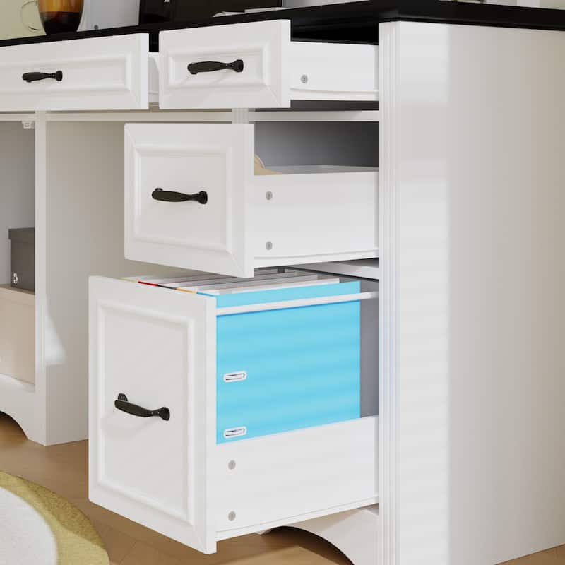 Executive Desk Computer Desk with Hutch Charging Station Workstation