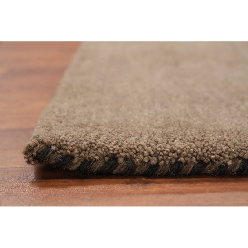 Hand Knotted Oriental 100% Wool Carpet Modern Modern Greys & Charcoal Gabbeh Area Rug - 8' 1'' X 6' 7''