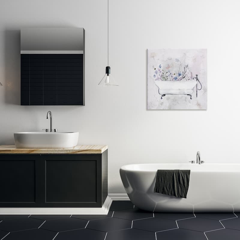 Stupell Antique Bathtub Botanicals Canvas Wall Art Design By Stella Chang