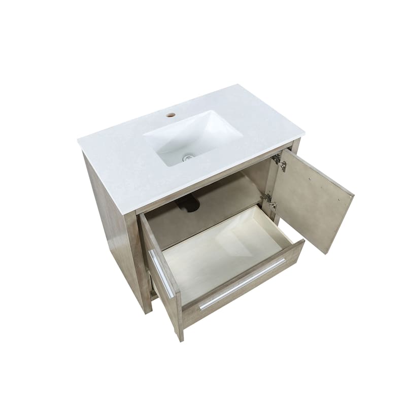 Lafarre 30 in W x 20 in D Rustic Acacia Bath Vanity and White Quartz Top