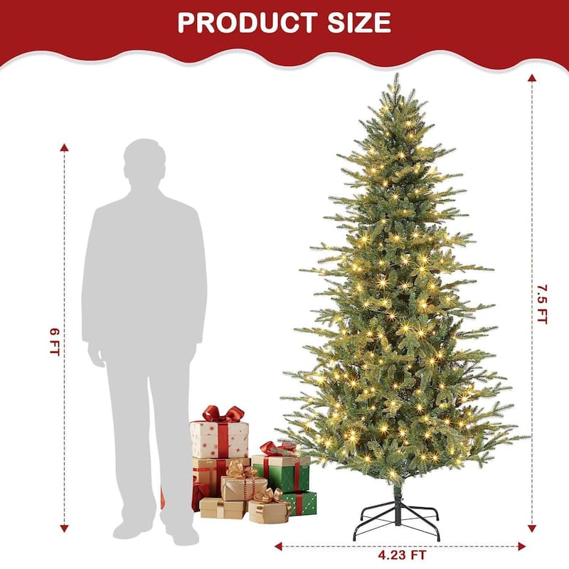 Warm White and Colorful Lights Artificial Christmas Tree