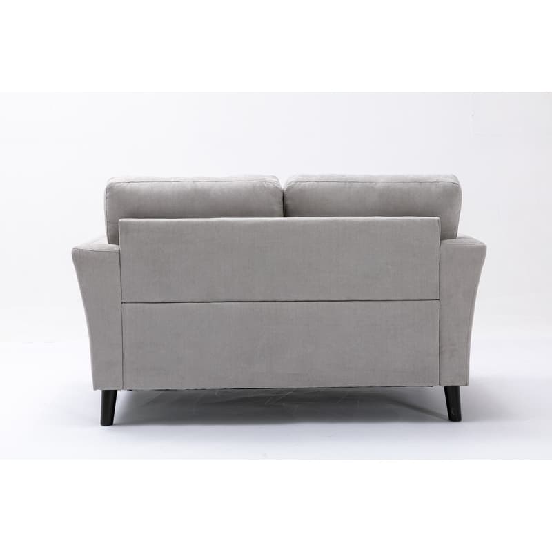 57" Light Gray Woven Fabric Loveseat