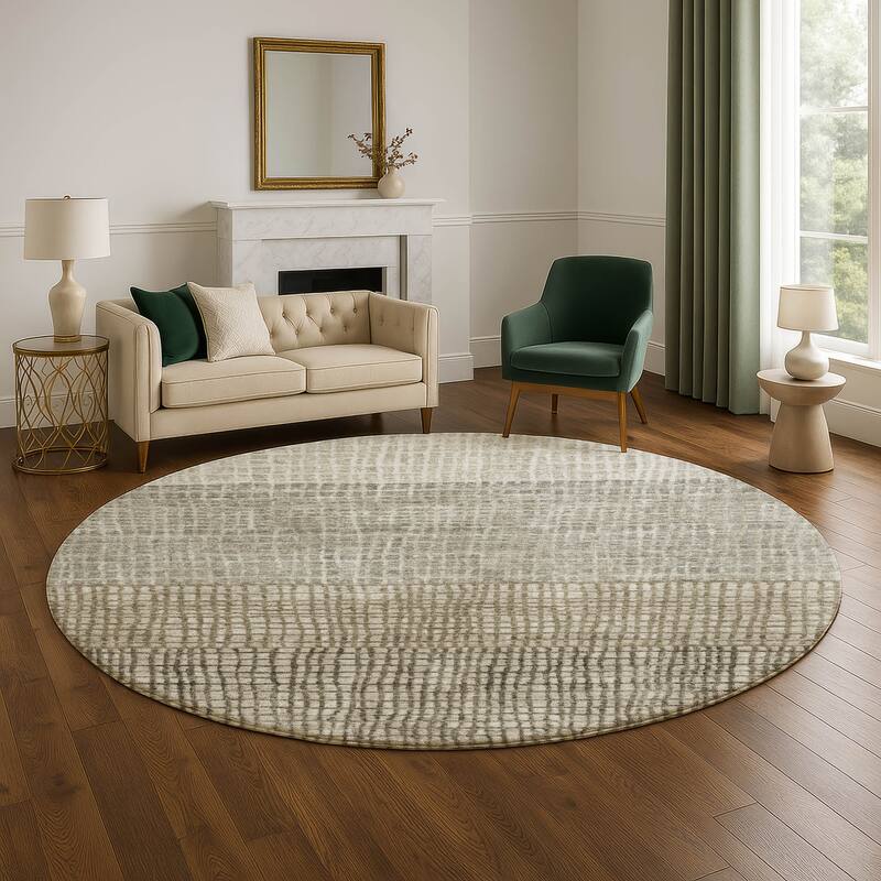 Premium Washable Super Soft Modern Ombre Mayfield Rug - 8' x 8' - Taupe
