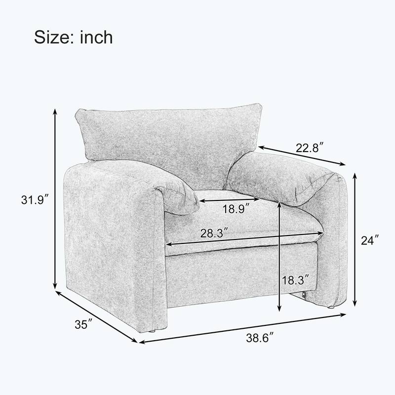 Modern Style Oversized Accent Chair for Living Room,Bedroom