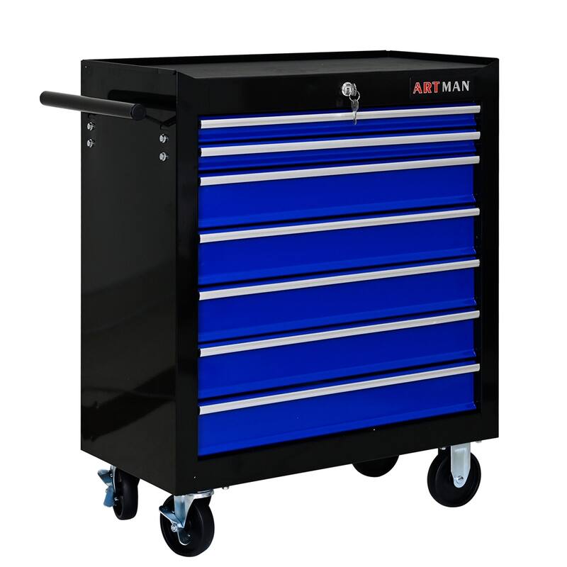 7 Drawers Workshop tool trolley with Wheels and Key Locking