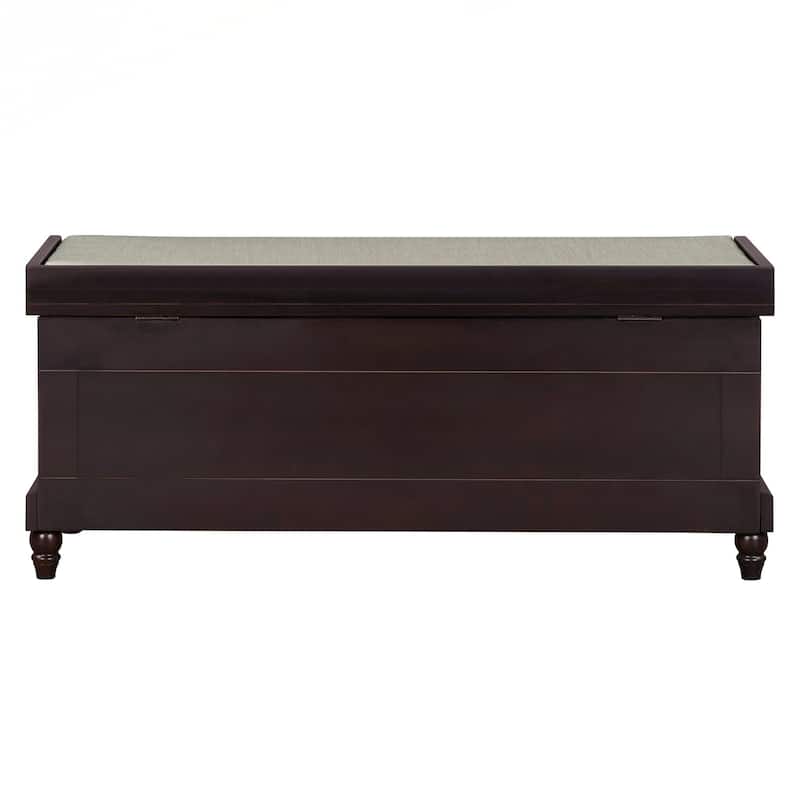 Classic Shoe Bench with Cushion and Three Drawers, Fluted Entryway Bench with Storage for Living Room, Entryway, and Hallways