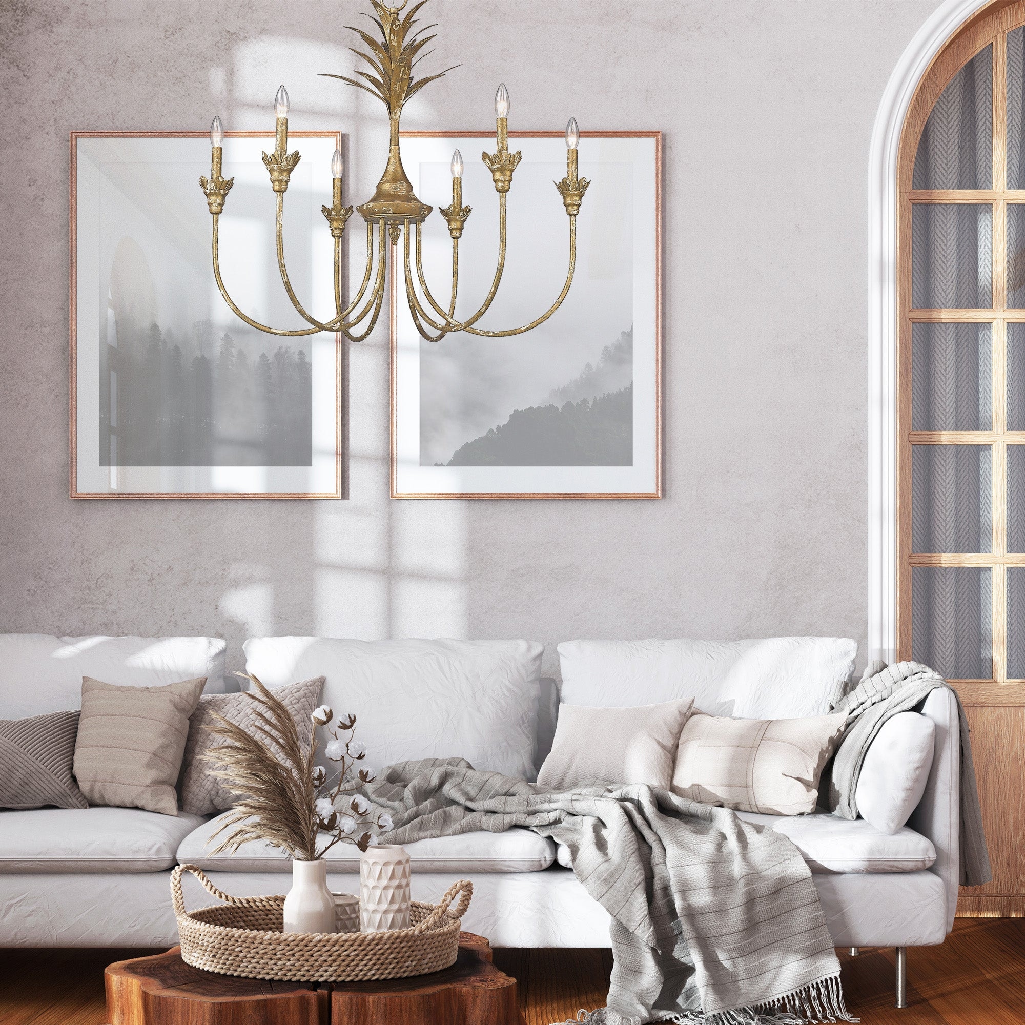 Golden Lighting Lillianne 6-Light Chandelier - Heirloom Gold