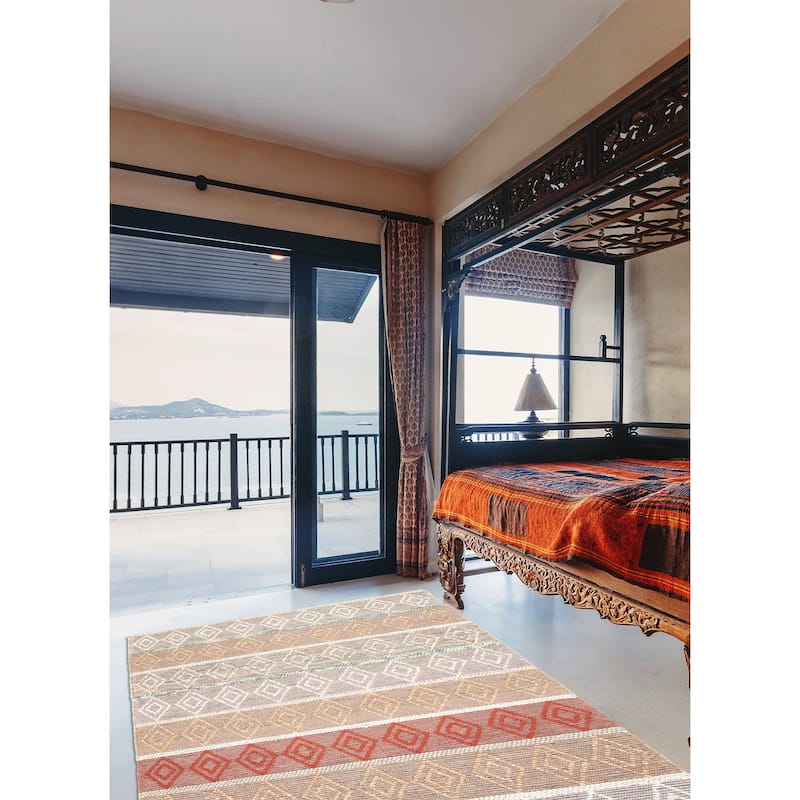 ECARPETGALLERY Braid weave Sienna Brown Wool Rug - 6'1 x 8'11