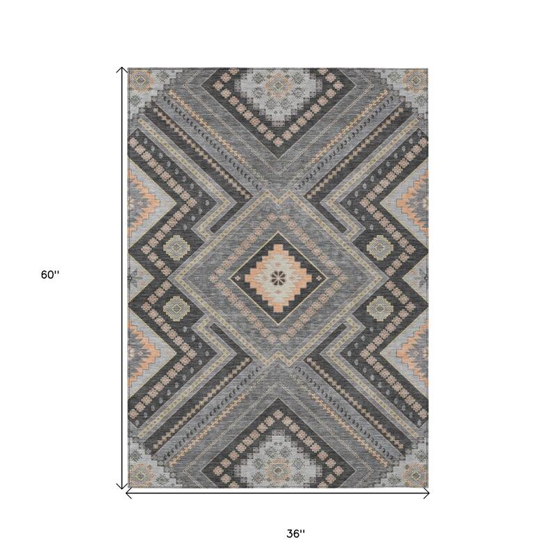 HomeRoots Tribal Transitional Rectangle Outdoor Rug