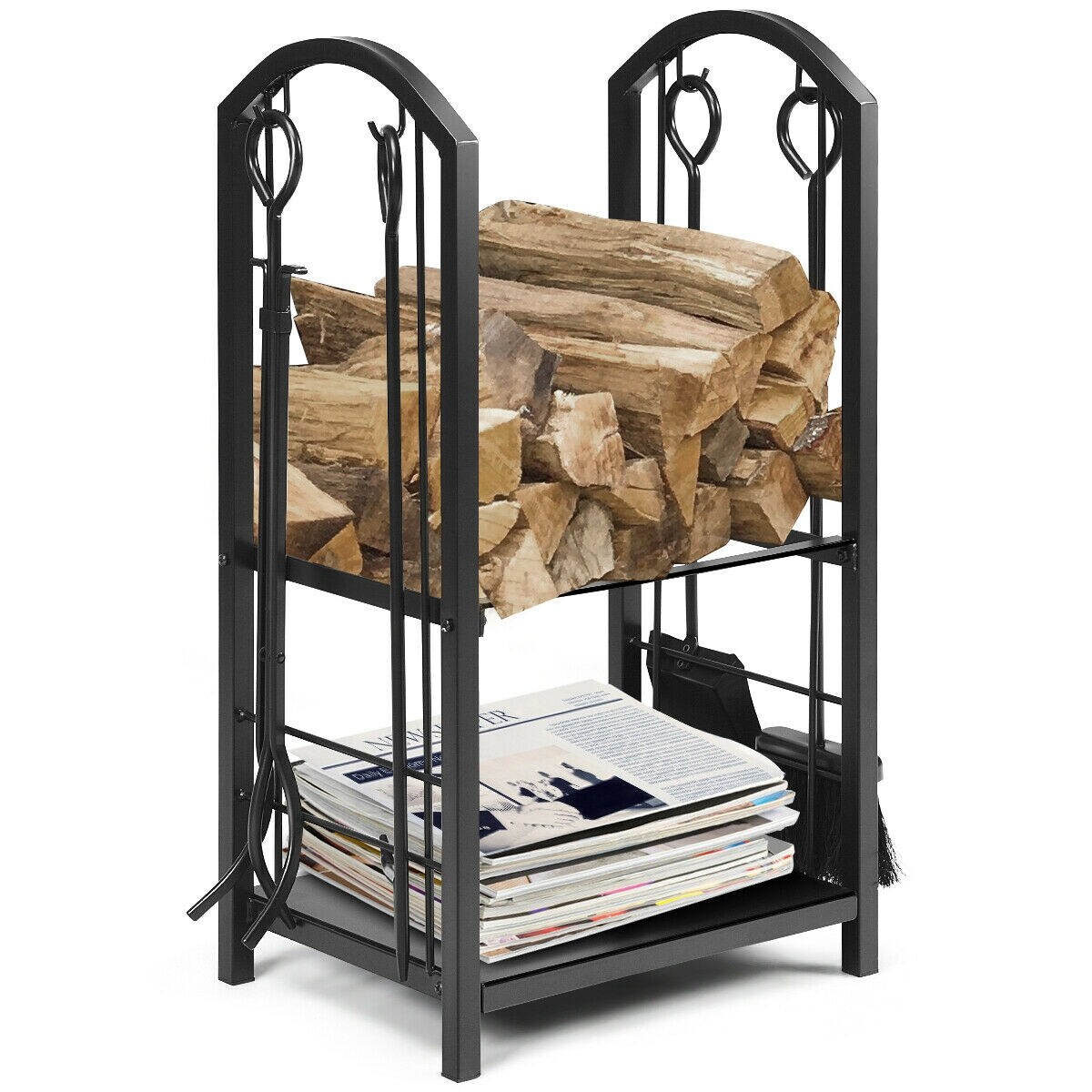 Shop Gymax Fireplace Log Rack With 4 Tools Set Fireside Firewood