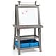 preview thumbnail 8 of 6, 3 in 1 Kids Art Easel Double Sided Storage Easel w Storage Boxes Grey