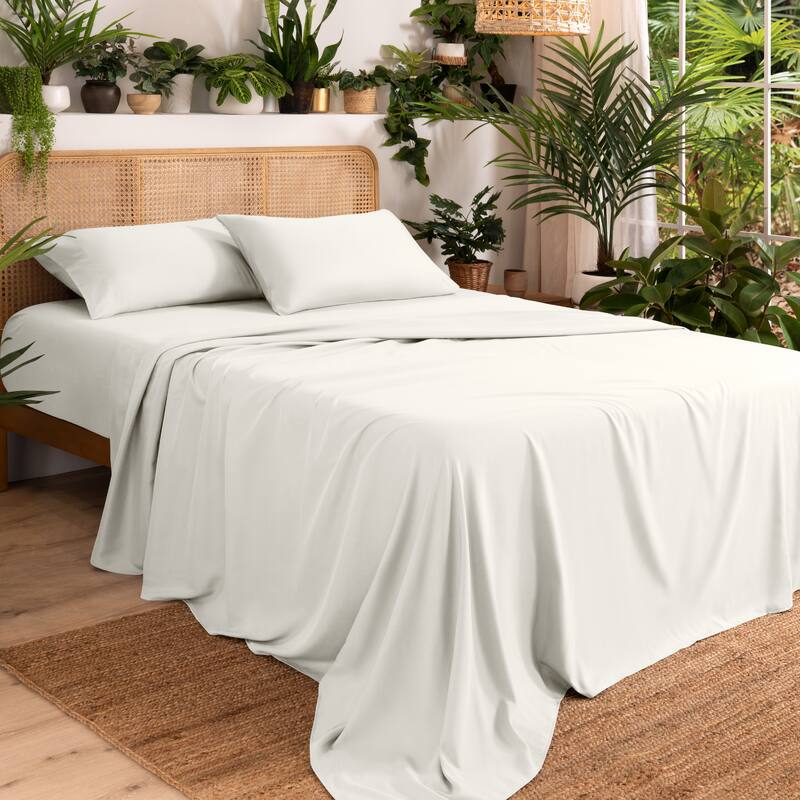 Ivy Union Microfiber Sheet Set - Deep Pocket - Split Head Flex King - Cream