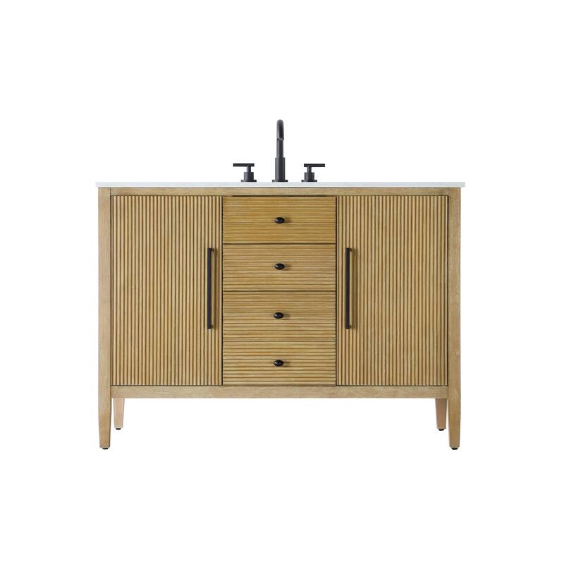 Elegant Lighting VF29648 Blakely 48" Free Standing Single Basin Vanity - Linen Oak