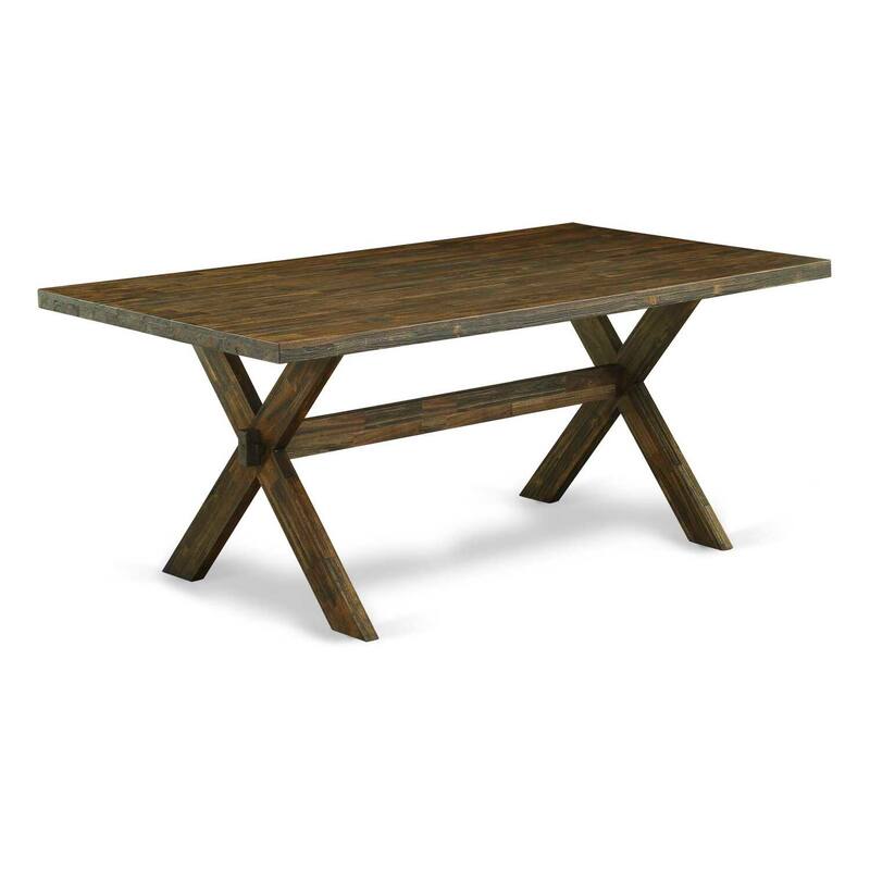 5-Piece Dining Room Set - Rectangular Table & 4 Parson Chairs - Distressed Jacobean Finish - 72