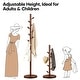 preview thumbnail 38 of 140, Tree-branch Rubberwood Freestanding Coat Rack with Hooks
