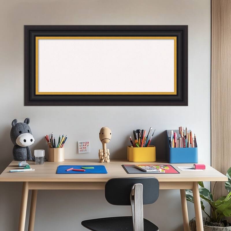 Sierra Black Brown Wood Framed Cork Board - Bulletin Board, Organization Board, Pin Board