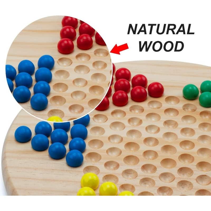 GSE™ 11.5" Wood Chinese Checkers Board Game Set with Wooden Marbles