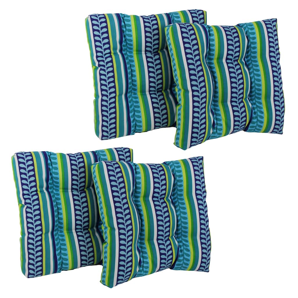 19-inch Square Tufted Indoor/Outdoor Chair Cushions (Set of 4) - 19" x 19"