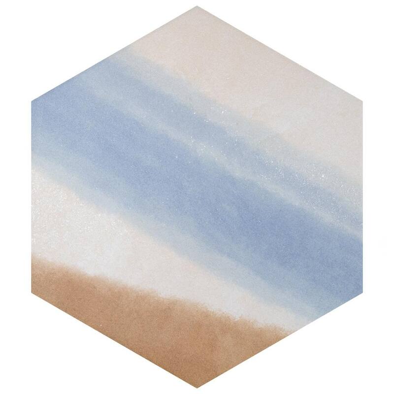 Merola Tile Zahara Hex Deco Mix 8-5/8" x 9-7/8" Porcelain Floor and Wall Tile