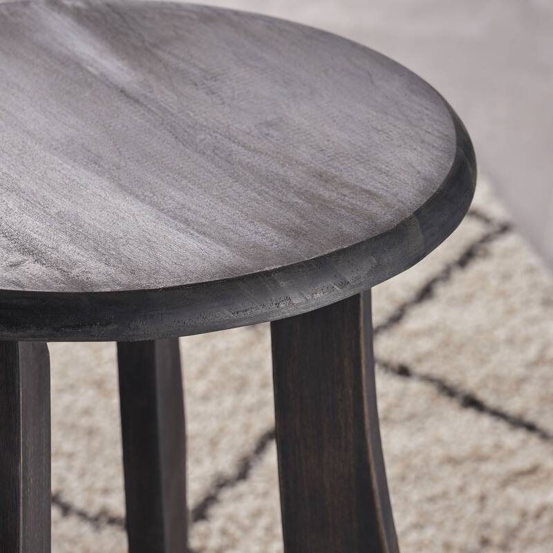 Stylish and Comfortable Acacia Wood Barstool with Rustic Design and Foot Rest