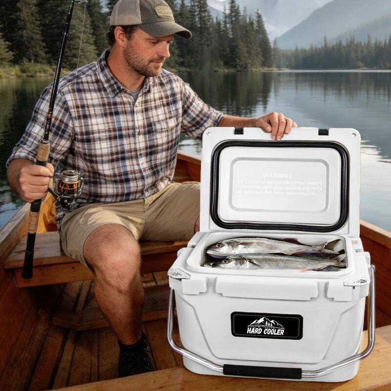 20 Quart Khaki Cooler, Ultra-Tough Hard Shell Ice Chest, Compact Portable Cooler Keeps Ice Up to 5 Days for Outdoor Adventures