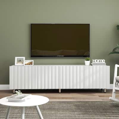TV Stand for 65+ Inch TV,Modern TV Stand for Living Room,Entertainment Center with Storage & 2 Drawers,TV Media Console Cabinet