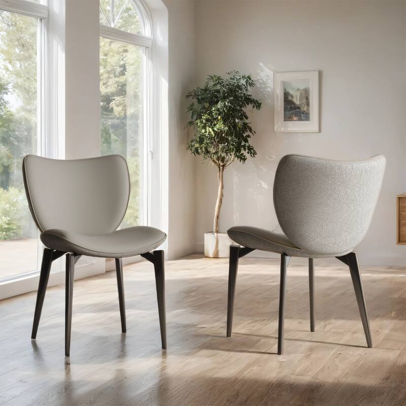 Ergonomic Dining Chairs with Cushioned Seat, Carbon Steel, Set of 2