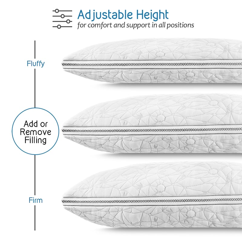 Nestl Gel-Infused Shredded Memory Foam Pillow - CertiPUR US Approved Cooling Pillow Cover